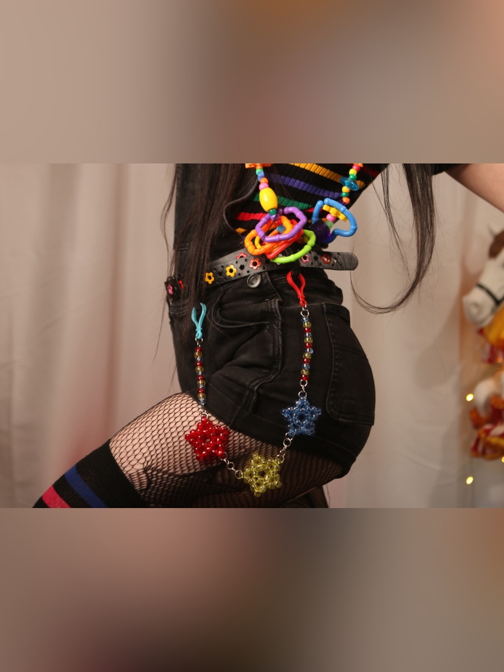 Transparent Primary Stars Clown Belt Chain ⭐️